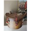 Image 2 : Wood Fishing Creel with Leather Strap and Fishing Decor
