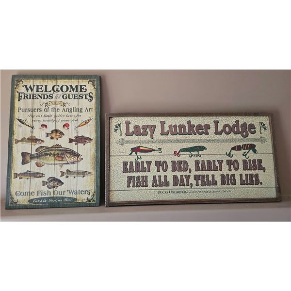 Fishing Lodge Decorative Wall Signs