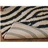 Image 3 : Black and White Shag Rug With Zebra Stripe Pattern
