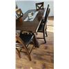 Image 4 : Modern Solid Dark Wood Dining Set With 7 Chairs, Two Leafs