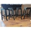 Image 3 : 6 Black Wooden Saddle-Seat Counter Stools