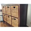 Image 2 : Wood Cabinet With Six Wicker Storage Drawers