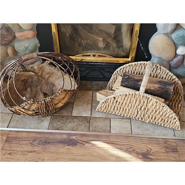 Two large Wooven Baskets