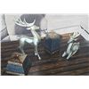 Image 1 : Metal Deer Sculptures with Two Decorative Lidded Boxes