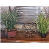 Image 1 : Decorative Faux Grasses with Metal Orb Table Decor Lot