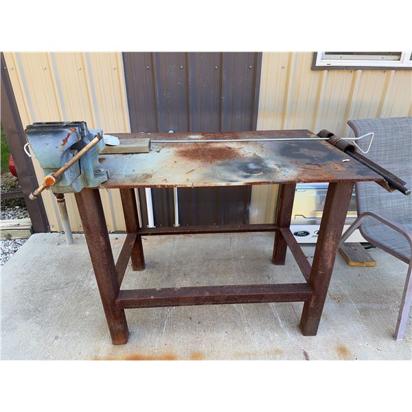 Heavy-Duty Metal Workbench With 6" Vise