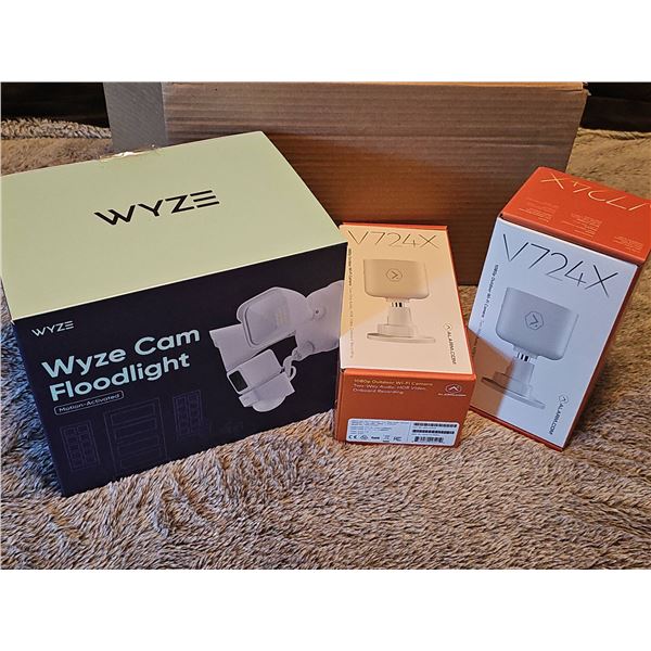 Brand New Wyze Cam Floodlight and (2) Outdoor Security Cameras