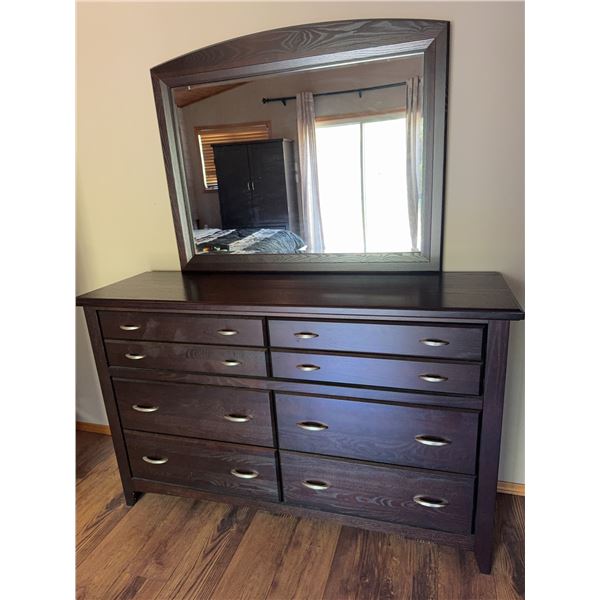 Modern Dark Wood Dresser Like New