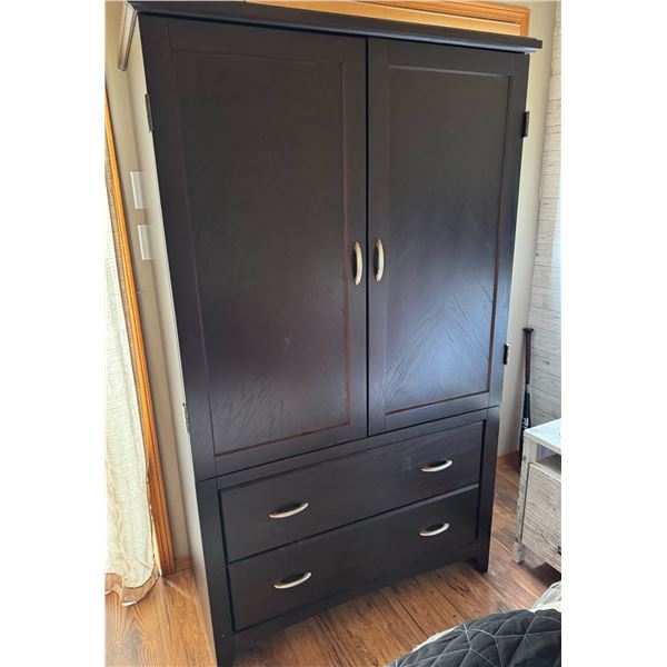 Modern Black Wooden Armoire