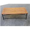Image 1 : Rectangular Wood and Metal Coffee Table with Lattice Sides