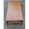Image 2 : Rectangular Wood and Metal Coffee Table with Lattice Sides