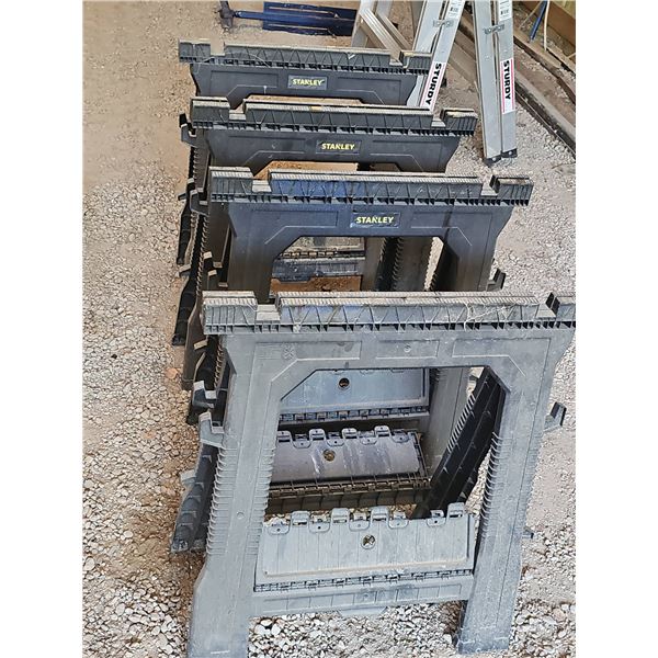 4 Stanley Folding Plastic Sawhorses