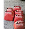 Image 2 : 6 Red Plastic Gasoline Cans with Yellow Caps