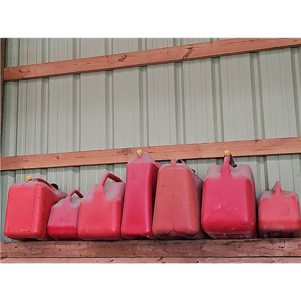 Red Plastic Gas Cans Lot