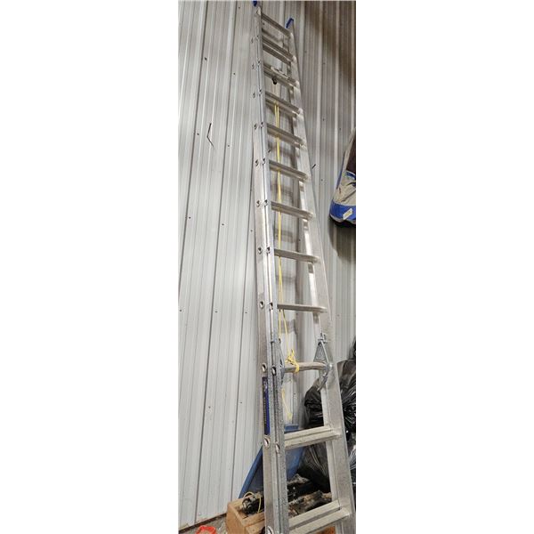 LAD Residential Aluminum Extension Ladder with Rope, Approx. 20 Ft Height