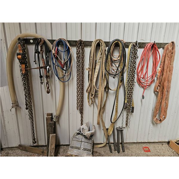 Tow Chains, Tie-Down Straps, Electrical Cords, and Recovery Hooks Lot