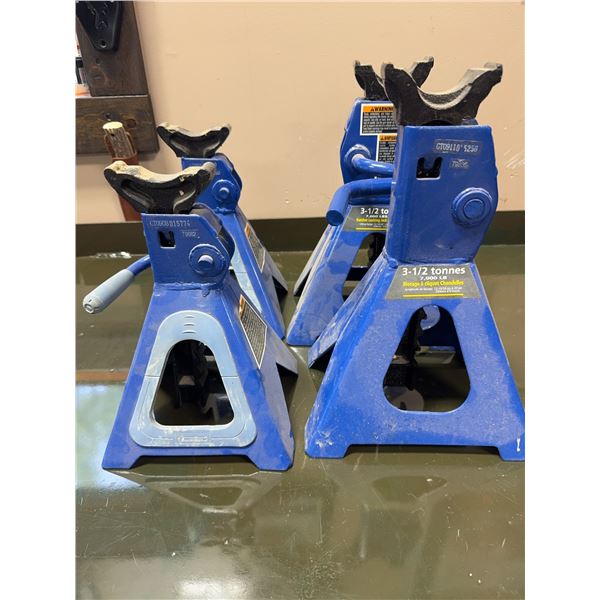 Four Blue Steel Jack Stands 3.5 Tonne Capacity Each