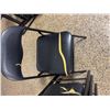 Image 3 : Four Black Metal Folding Chairs with Black Padded Stool