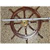 Image 3 : Solid Wood and Brass Ship's Wheel, 36-Inch Diameter Nautical Decor Piece