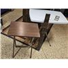 Image 1 : Wood Folding TV Tray, Folding Table, Large Wooden Measuring Stick Ruler, Misc Items