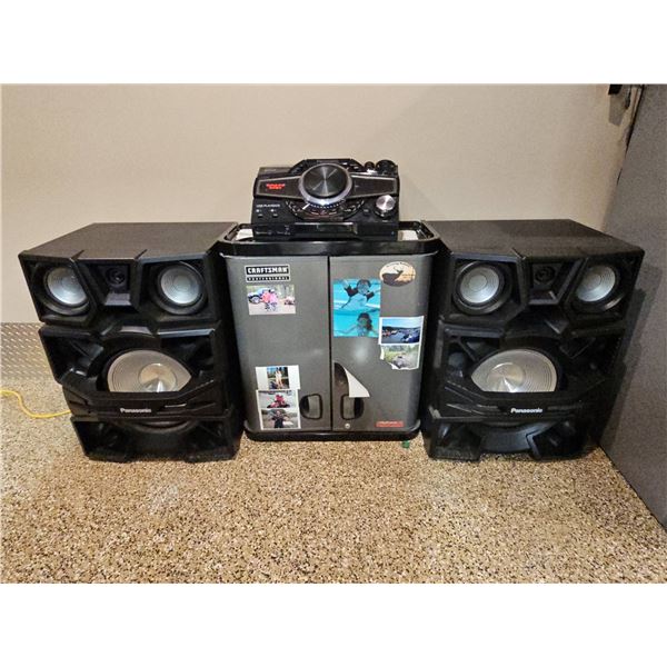 Panasonic Triple-Amp Bluetooth Stereo System with USB Playback and Two Speakers