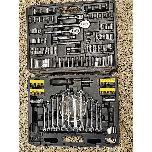 Socket and Wrench Set with Case, Multiple Sizes and Accessories Included