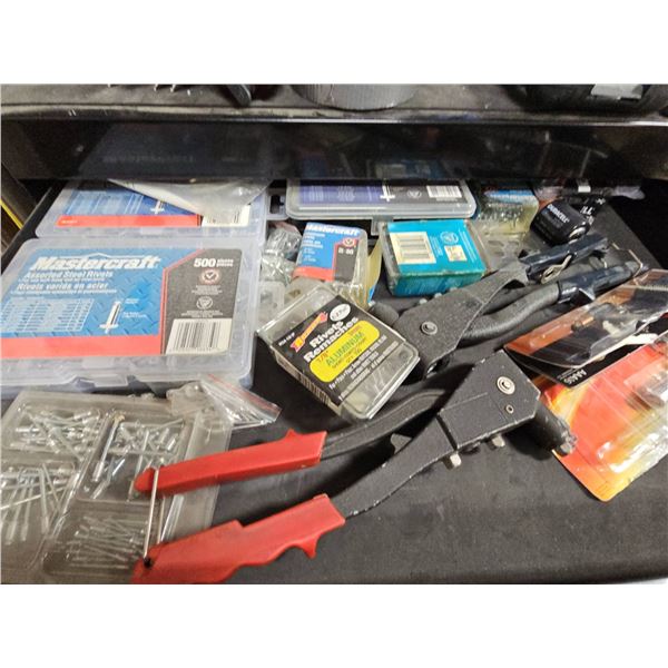 Rivets, Rivet Gun, Markers, Utility Knives, and Miscellaneous Workshop Tools