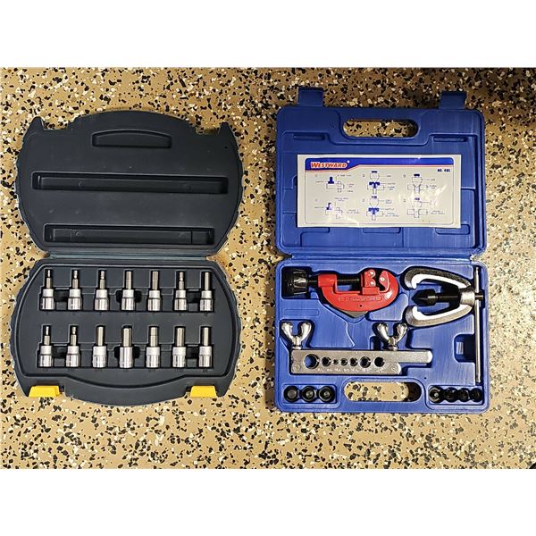 Westward No. 495 Flaring Tool Kit and 11-Piece Metric Socket Set