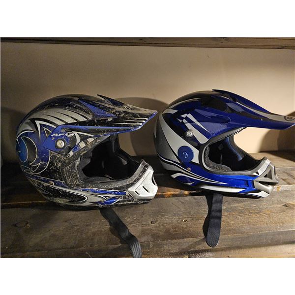Full Face Adult Motocross Helmets, Blue and Black Graphics