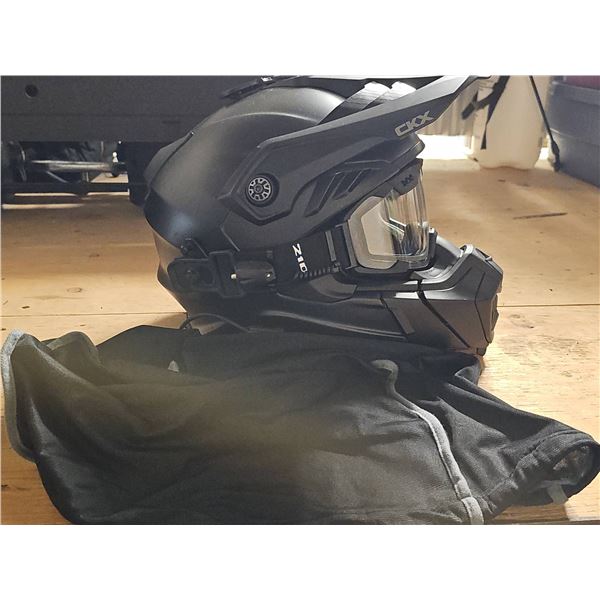 CKX Titan Matte Black Snowmobile Helmet with Action Cam Mount and 210° Goggles