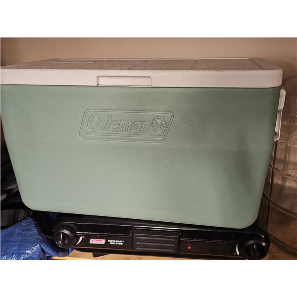 Coleman Cooler and Coleman InstaStart Dual Burner Propane Stove