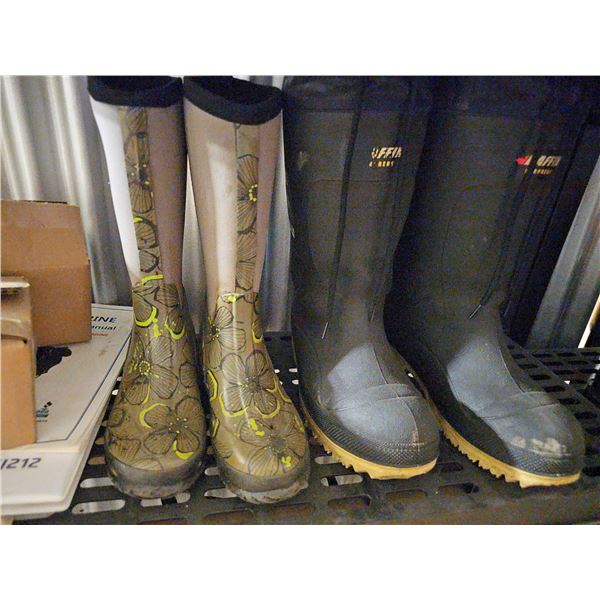 4 Pairs Rubber and Winter Boots, Baffin and Mixed Brands, Mixed Sizes