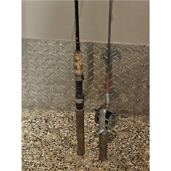 2 Fishing Rods With Reels, Shakespeare Synergy Spinning Rod Included