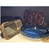 Image 1 : Pyrex Glass Pie Plates, Blue and Clear Glass
