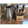 Image 1 : Cuisinart Knife Block Set With 9 Knives and Oster Stainless Steel Electric Kettle