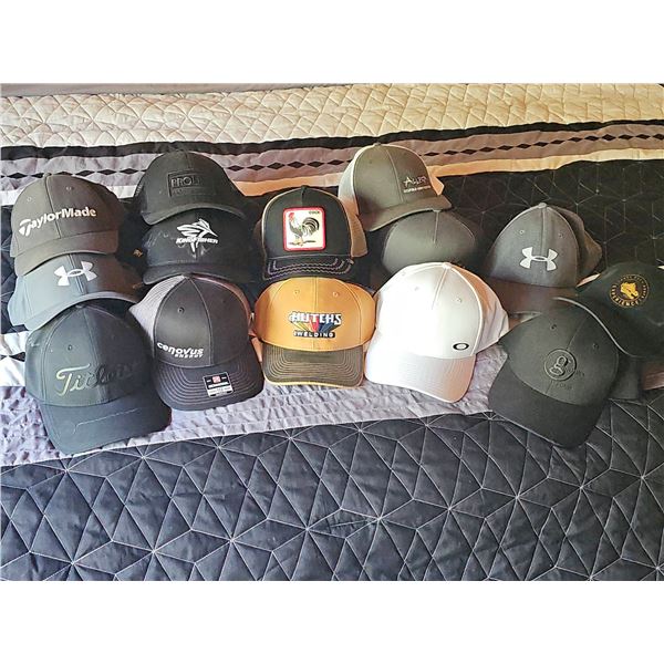13 Branded Baseball Caps Under Armour TaylorMade Titleist Kingfisher Oakley