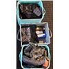 Image 1 : Outdoor Gear and Clothing in Storage Bins, Includes Gloves and Sun Protection