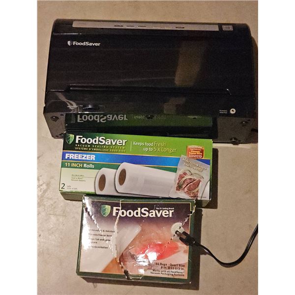 FoodSaver Vacuum Sealer with Freezer Rolls and Quart Size Bags