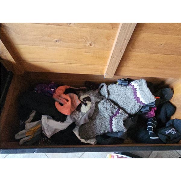 Winter Accessories Including Socks, Mittens, Tim Hortons Beanie Packaging