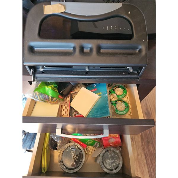 Office Supplies Lot with Staplers, Scotch Tape, Rubber Bands, Notepads, Paper Clips