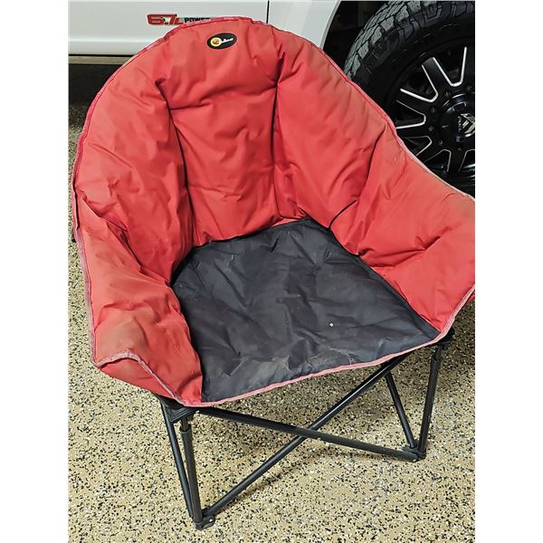 Faulkner Red and Black Folding Camp Chair Padded Seat