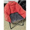 Image 1 : Faulkner Red and Black Folding Camp Chair Padded Seat