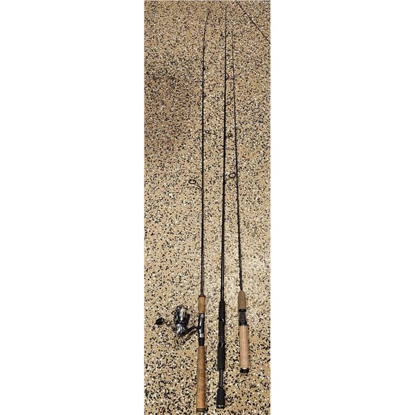 3 Spinning Fishing Rods Including Fenwick Plus Penn Fierce II Reel