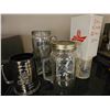 Image 4 : Beer Stein and Glass Mug Lot Including CFL, Montana's, Ball, Budweiser Red Light Glass