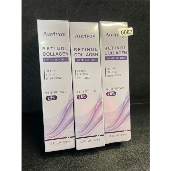3 Boxes of Aurivoy Retinol Collagen (60ml) Lifting/Firming/Hydrating for All Skin Types - New!