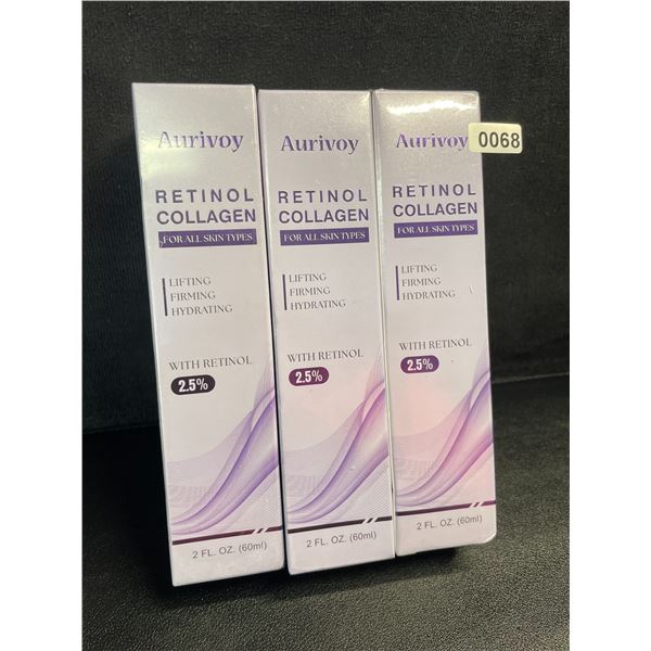 3 Boxes of Aurivoy Retinol Collagen (60ml) Lifting/Firming/Hydrating for All Skin Types - New!