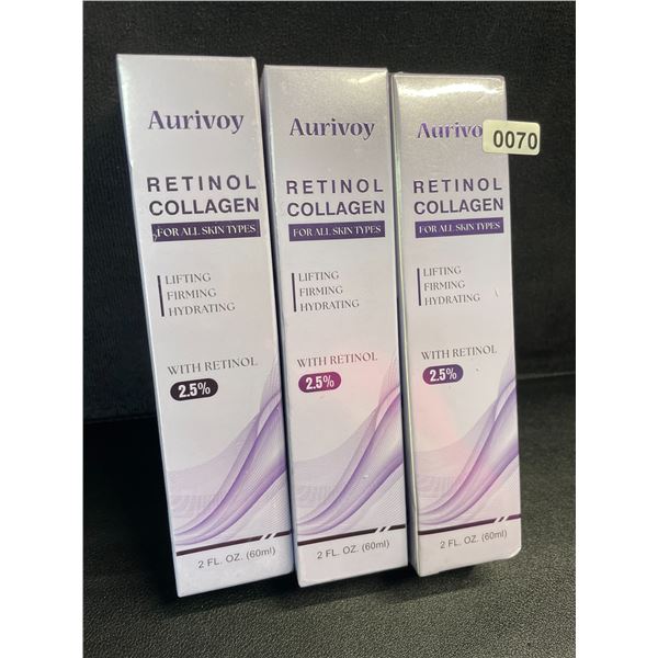 3 Boxes of Aurivoy Retinol Collagen (60ml) Lifting/Firming/Hydrating for All Skin Types - New!