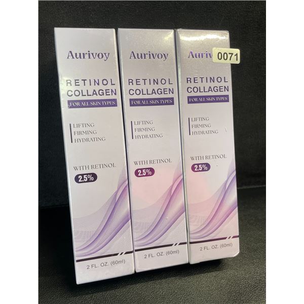 3 Boxes of Aurivoy Retinol Collagen (60ml) Lifting/Firming/Hydrating for All Skin Types - New!