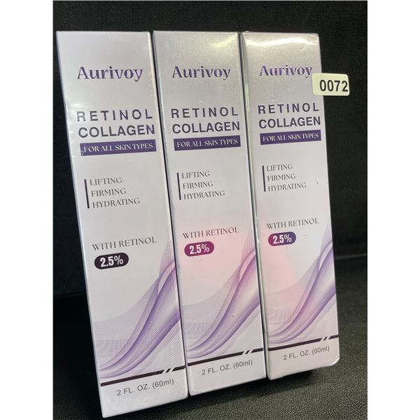 3 Boxes of Aurivoy Retinol Collagen (60ml) Lifting/Firming/Hydrating for All Skin Types - New!