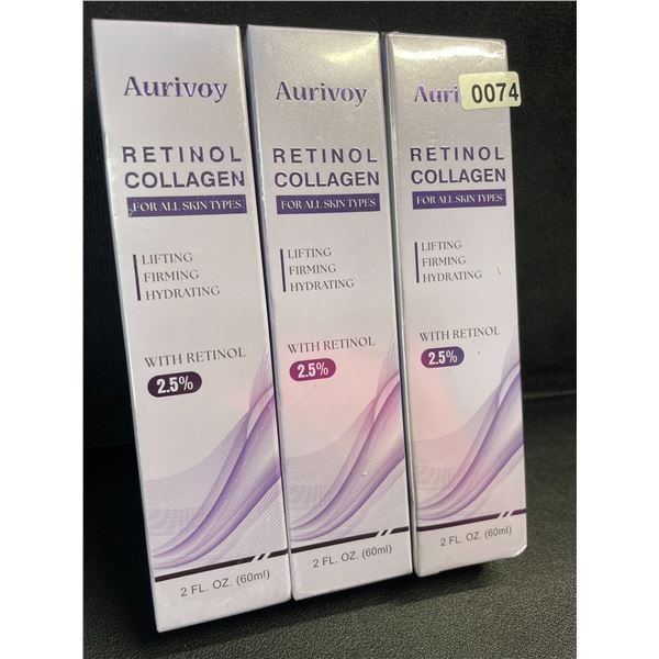 3 Boxes of Aurivoy Retinol Collagen (60ml) Lifting/Firming/Hydrating for All Skin Types - New!